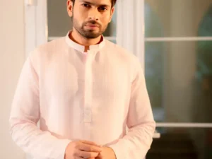 Blush Pink Textured Kurta Set – Men's Festive Ethnic Wear