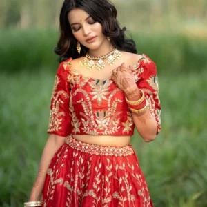 Stunning Red Bridal Lehenga (Hand Zardozi & Hand Embroidery)