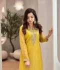 legant Yellow Embroidered Chanderi Silk Straight Kurta Set with Dupatta