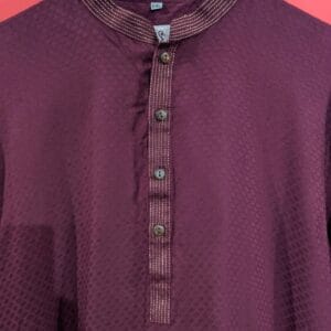 Safin Athi Burgundy Cotton Kurta – Classic Men's Ethnic Wear