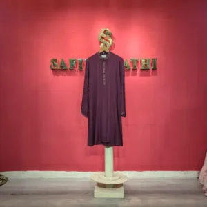 Safin Athi Burgundy Cotton Kurta – Classic Men's Ethnic Wear