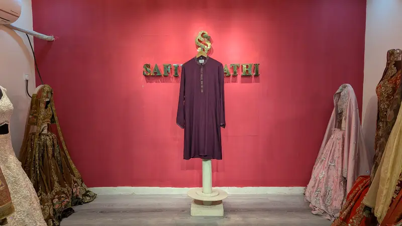 Safin Athi Burgundy Cotton Kurta – Classic Men's Ethnic Wear