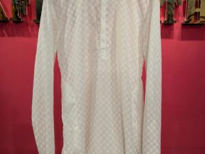 Men's White Short Panjabi | Classic Cotton Festive Kurta | Eid & Casual Wear