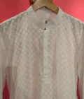 Men's White Short Panjabi | Classic Cotton Festive Kurta | Eid & Casual Wear