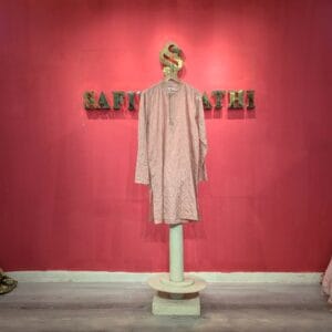 Blush Rose Textured Kurta | Tonal Embroidery | Men's Luxury Ethnic Wear