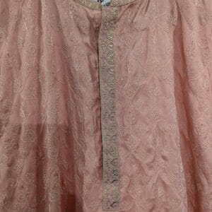 Blush Rose Textured Kurta | Tonal Embroidery | Men's Luxury Ethnic Wear