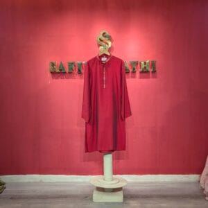 Safinaz Athi Men's Maroon Cotton Kurta – Classic Festive Wear