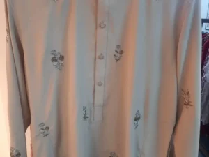 Men's Biscuit Beige Embroidered Panjabi | Floral Zari & Sequin Work | Festive Occasion Kurta