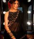 Black gorget sharee-glam party wear