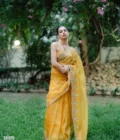 Mastard yellow maslin sharee