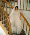 Ivory Bridal Anarkali Gown with Embroidered Dupatta